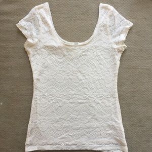 NWOT Garage White Lace T Shirt
